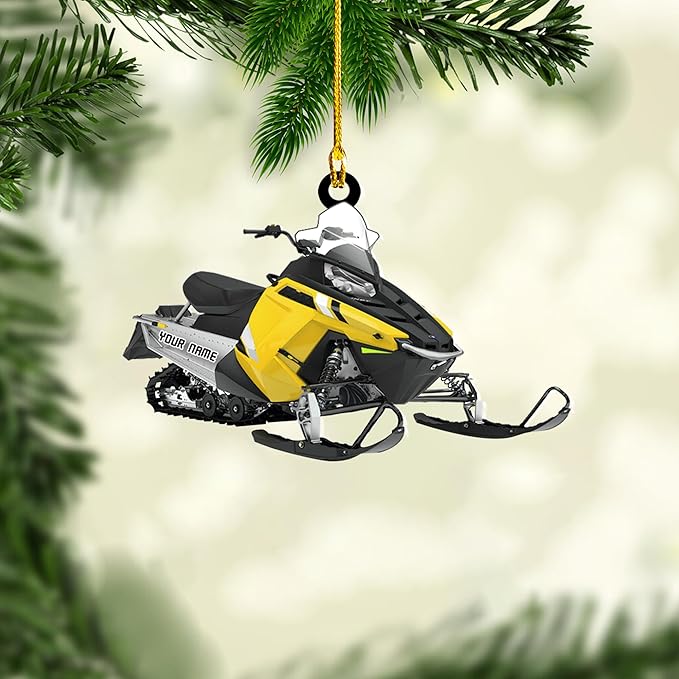 Personalized Snowmobile Acrylic Christmas Ornament, Custom Name Snowmobile Racing Lovers Ornament ON0458