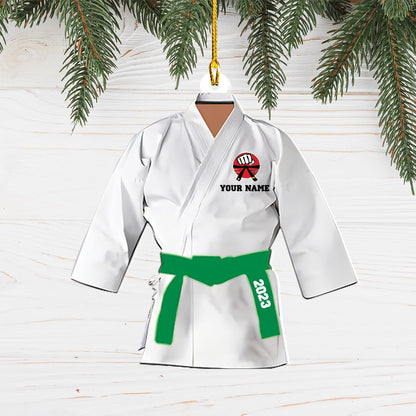 Personalized Karate Uniform Christmas Ornament, Custom Karate Martial Arts Ornament 2024 With Name ON0621