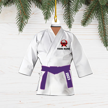 Personalized Karate Uniform Christmas Ornament, Custom Karate Martial Arts Ornament 2024 With Name ON0621