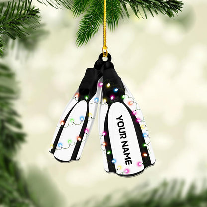 Personalized Scuba Diving Ornament, Custom Name Scuba Diver Christmas Ornament ON0646