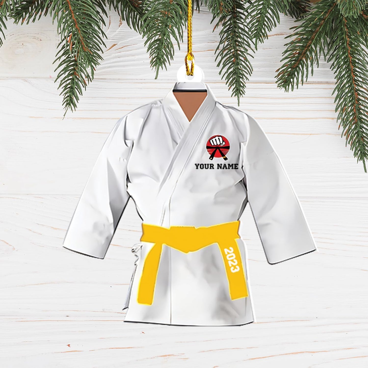 Personalized Karate Uniform Christmas Ornament, Custom Karate Martial Arts Ornament 2024 With Name ON0621