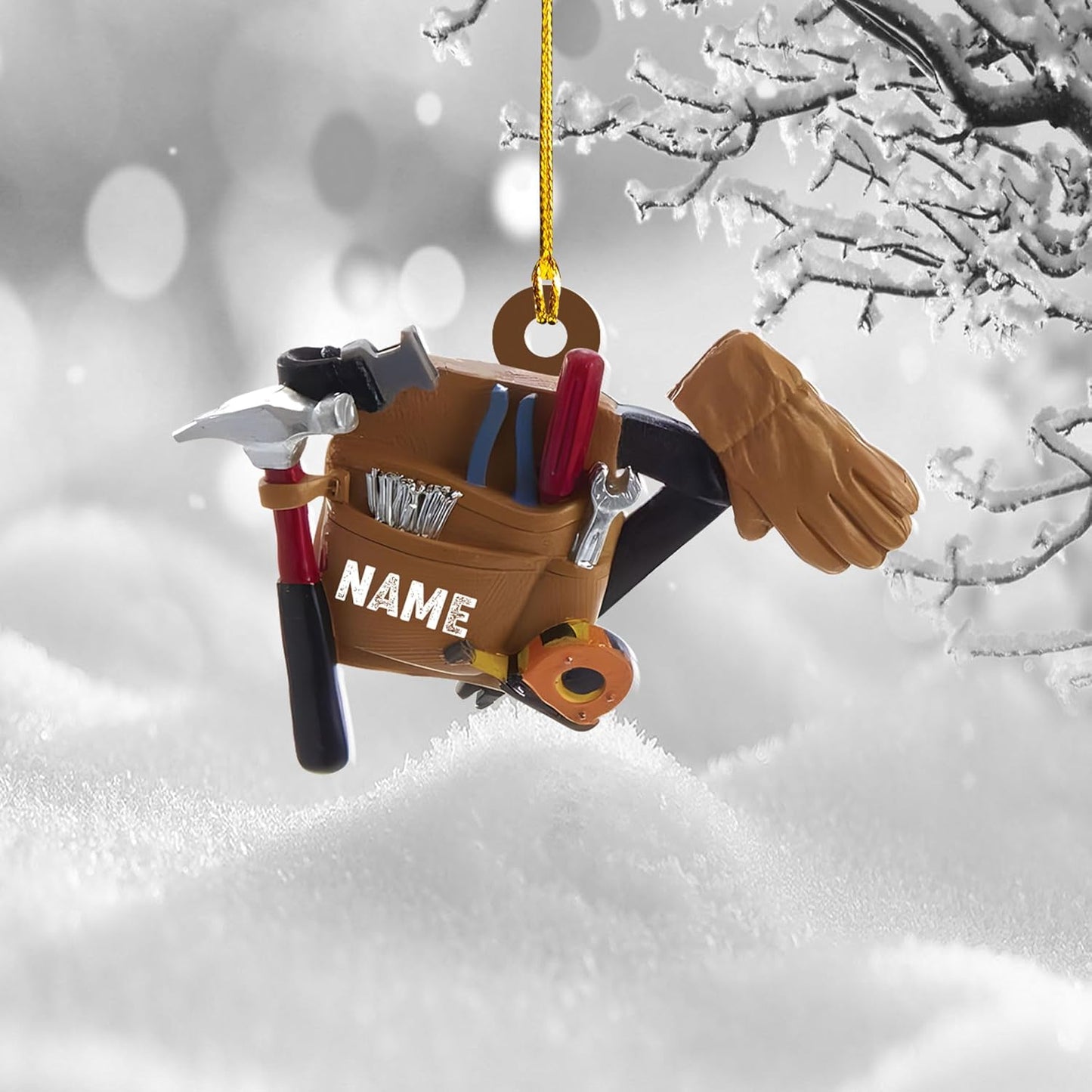 Personalized Mechanic Tool Christmas Ornament, Custom Name Mechanic Worker Lover Ornament ON0651