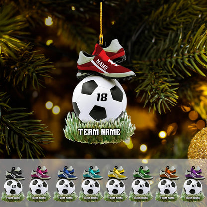 Personalized Soccer Christmas Ornament 2024, Custom Name Soccer Player Ornament ON0619