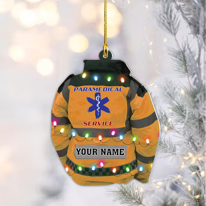 Personalized EMS EMT Paramedic Jacket Ornament, Custom Name Emergency Medical Ornament ON1011