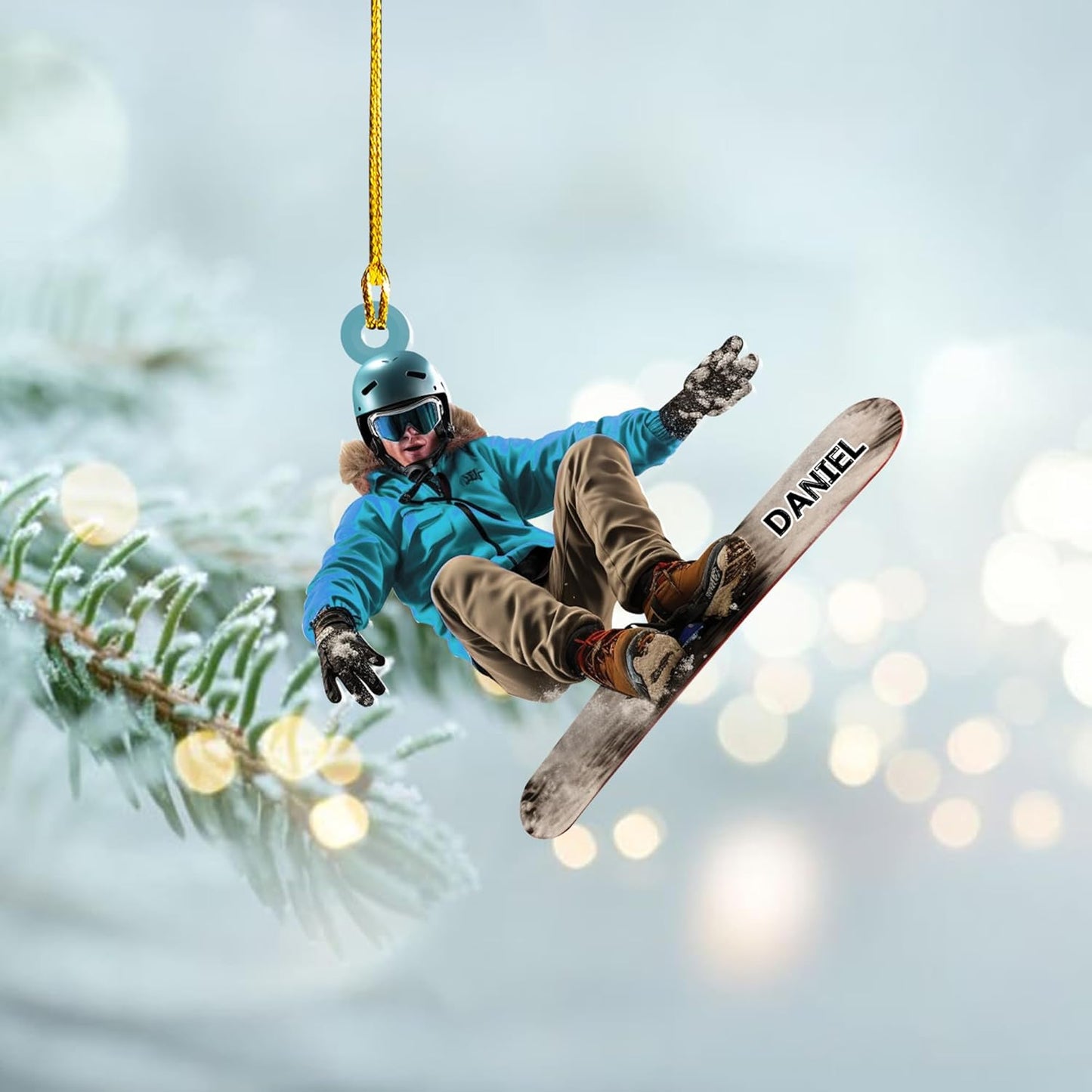 Personalized Skiing Player Christmas Ornament 2024, Custom Name Snow Skiing Player Ornament ON0649