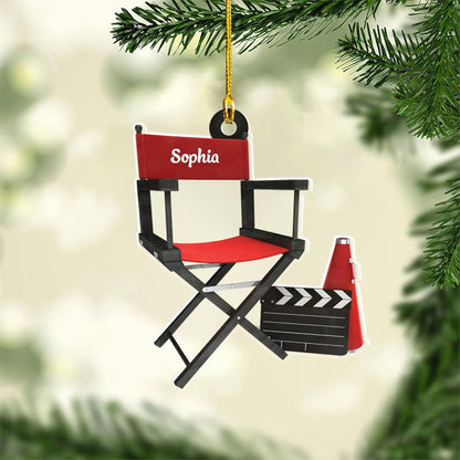 Personalized Film Clapboard Ornament, Custom Name Movie Clapper Christmas Ornament ON0609