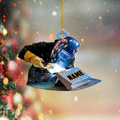 Personalized Welder Christmas Ornament 2024, Custom Proud American Welder Ornament With Name ON0644