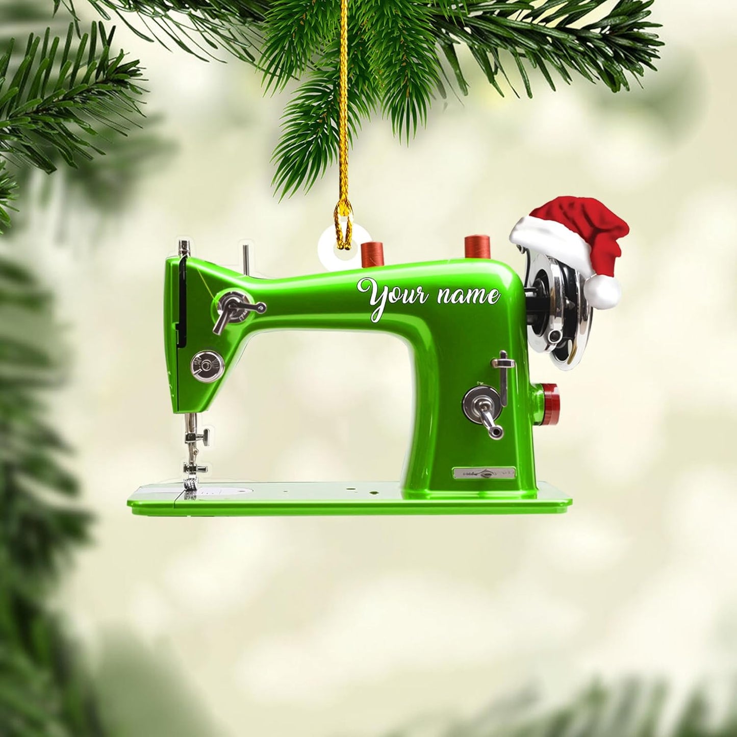 Personalized Sewing Machine Christmas Ornament, Custom Name Sewing Lover Ornament ON0600