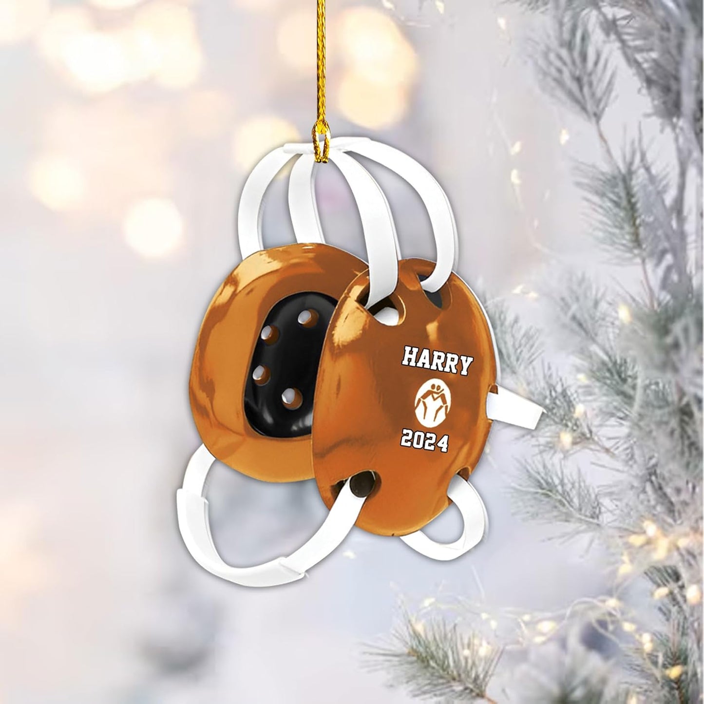 Personalized Wrestling Helmet Christmas Ornament 2024, Custom Name Wrestling Player Ornament ON0469