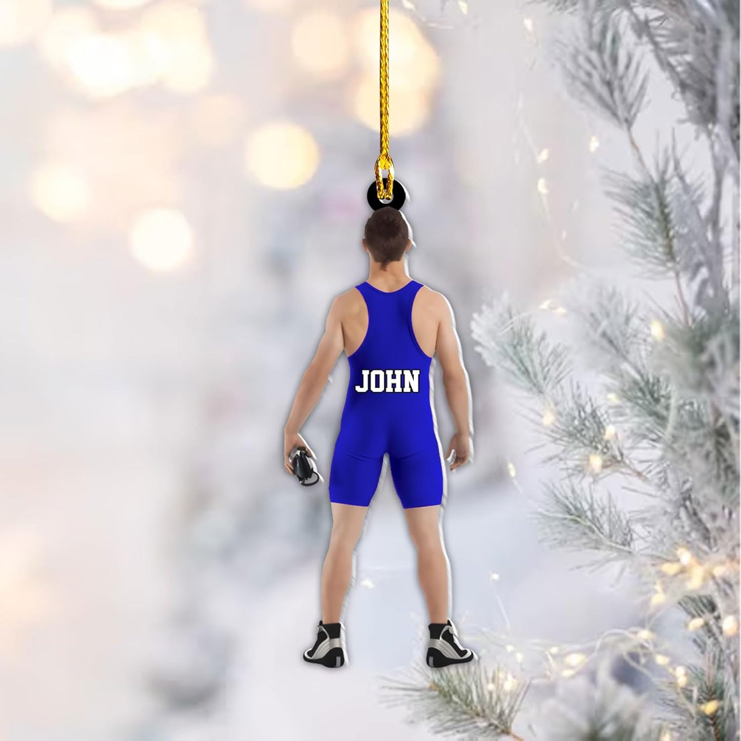 Personalized Wrestler Christmas Acrylic Ornament, Custom Name Wrestling Ornament For Wrestler Lovers ON0468