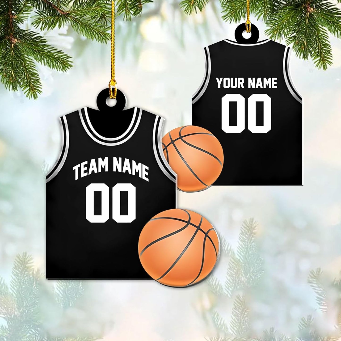 Personalized Basketball Jersey Ornament 2024, Custom Basketball Player Ornament ON0833