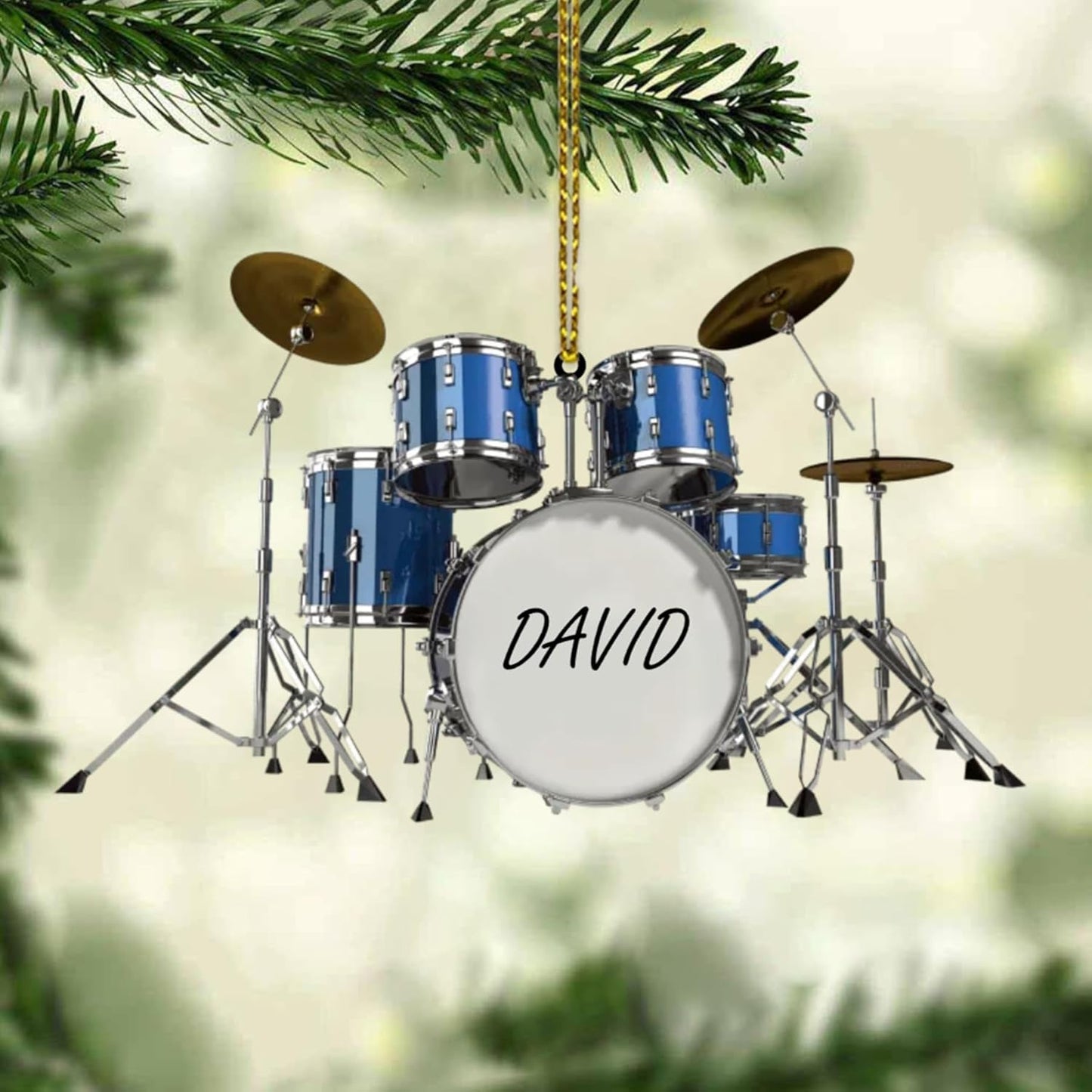 Personalized Drum Kit Ornament, Custom Name Drummer Ornament ON0995