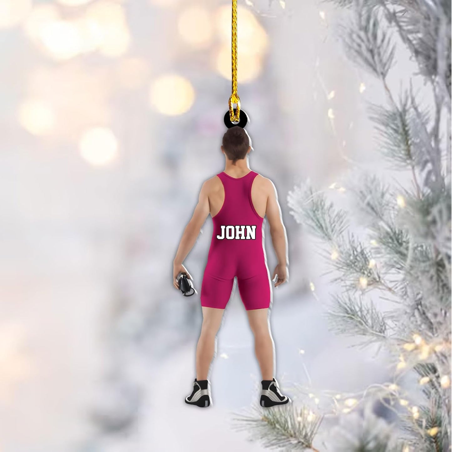 Personalized Wrestler Christmas Acrylic Ornament, Custom Name Wrestling Ornament For Wrestler Lovers ON0468