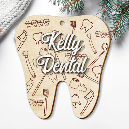 Personalized Dental Ornament, Custom Name Dental Assistant Hygienist Orthodontist Ornament ON1446