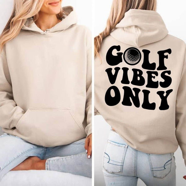 Golf Vibe Only Beige Golf Hoodie Women's, Womens Golf Player Hoodie GE0122