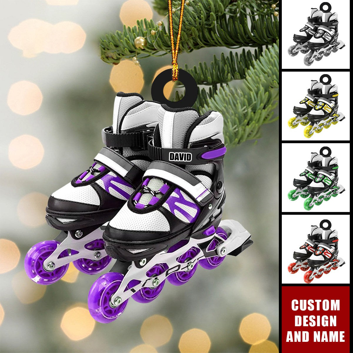 Personalized Roller Skate Christmas Ornament - Custom Name Roller Skate Lovers Ornament ON1555