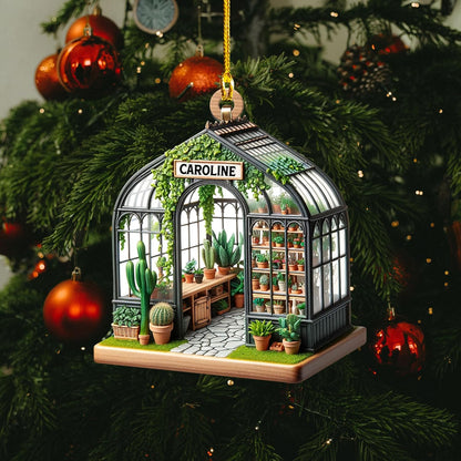 Personalized Garden House Christmas Ornament, Custom Name Gardener Garden Lover Ornament ON0686