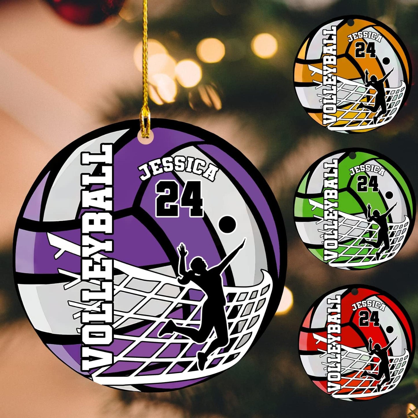 Personalized Volleyball Ball Christmas Ornament, Custom Name Volleyball Ball Player Ornament ON0597