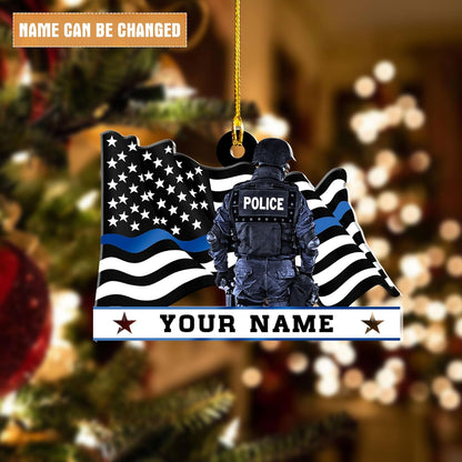 Personalized Police Officer Christmas Ornaments, Custom Name Police Ornament ON0673