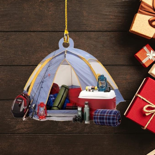 Personalized Camping Tent Christmas Ornament, Custom Name Camper Ornament ON0456