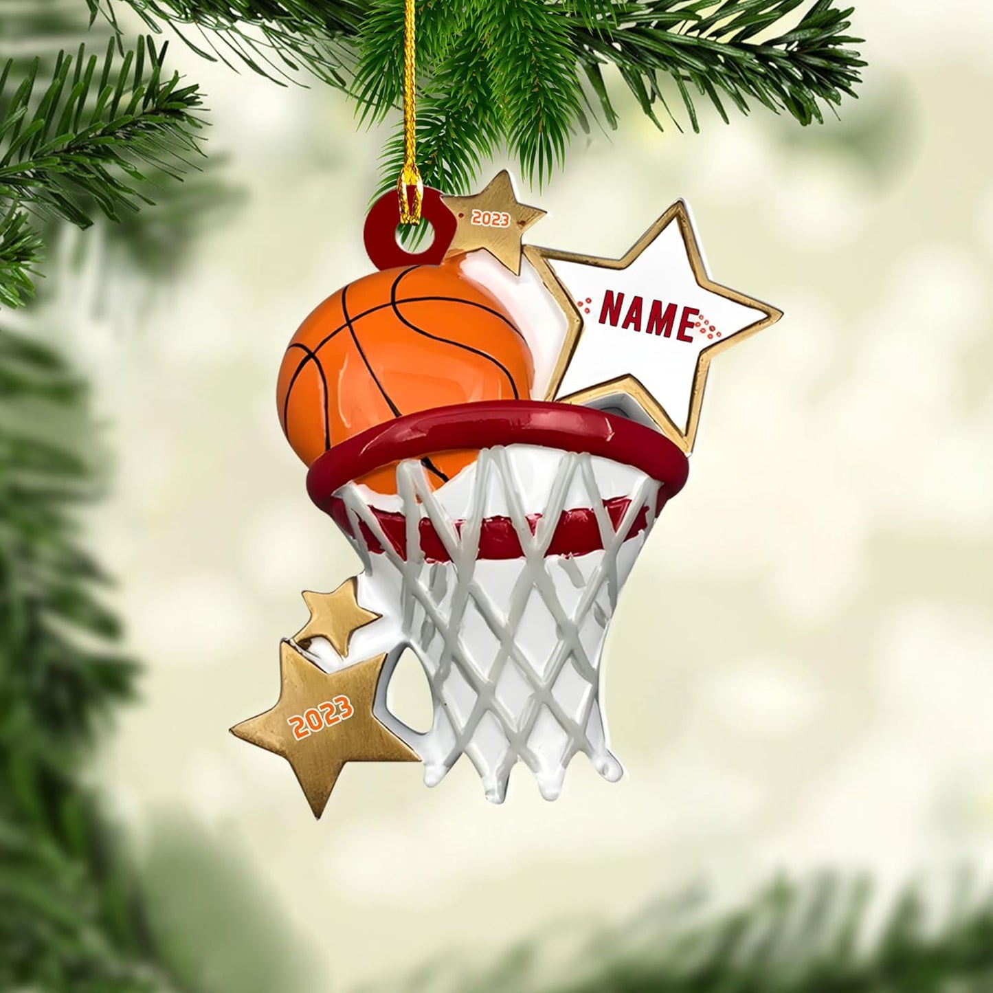 Personalized Basketball Christmas Ornament 2024, Custom Name Basketball Player Ornament ON0675