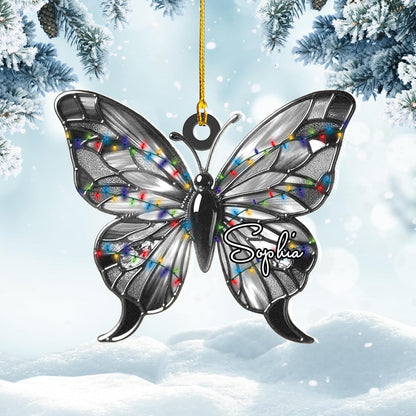 Personalized Butterfly Christmas Ornament, Custom Name Butterfly Ornament ON0695