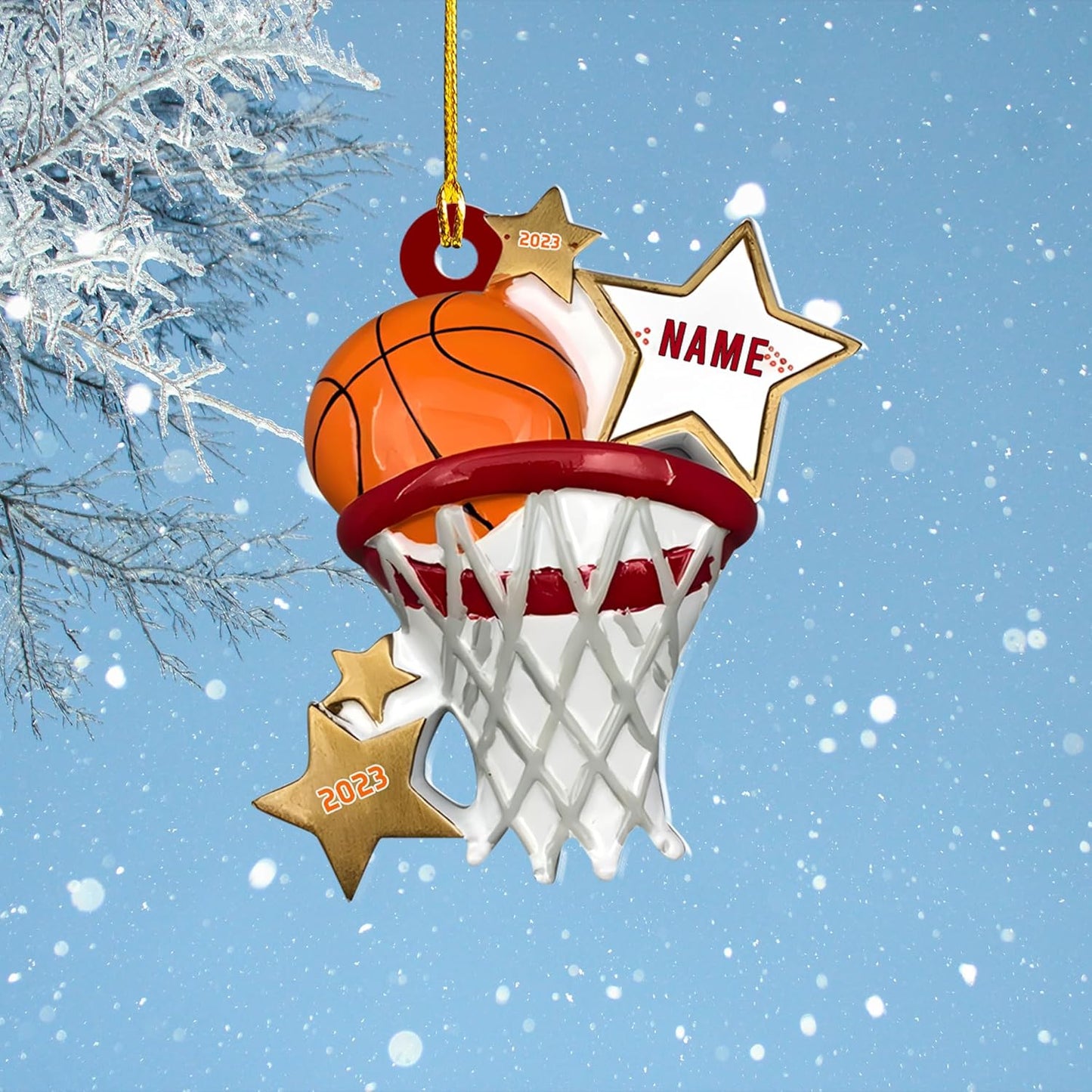 Personalized Basketball Christmas Ornament 2024, Custom Name Basketball Player Ornament ON0675