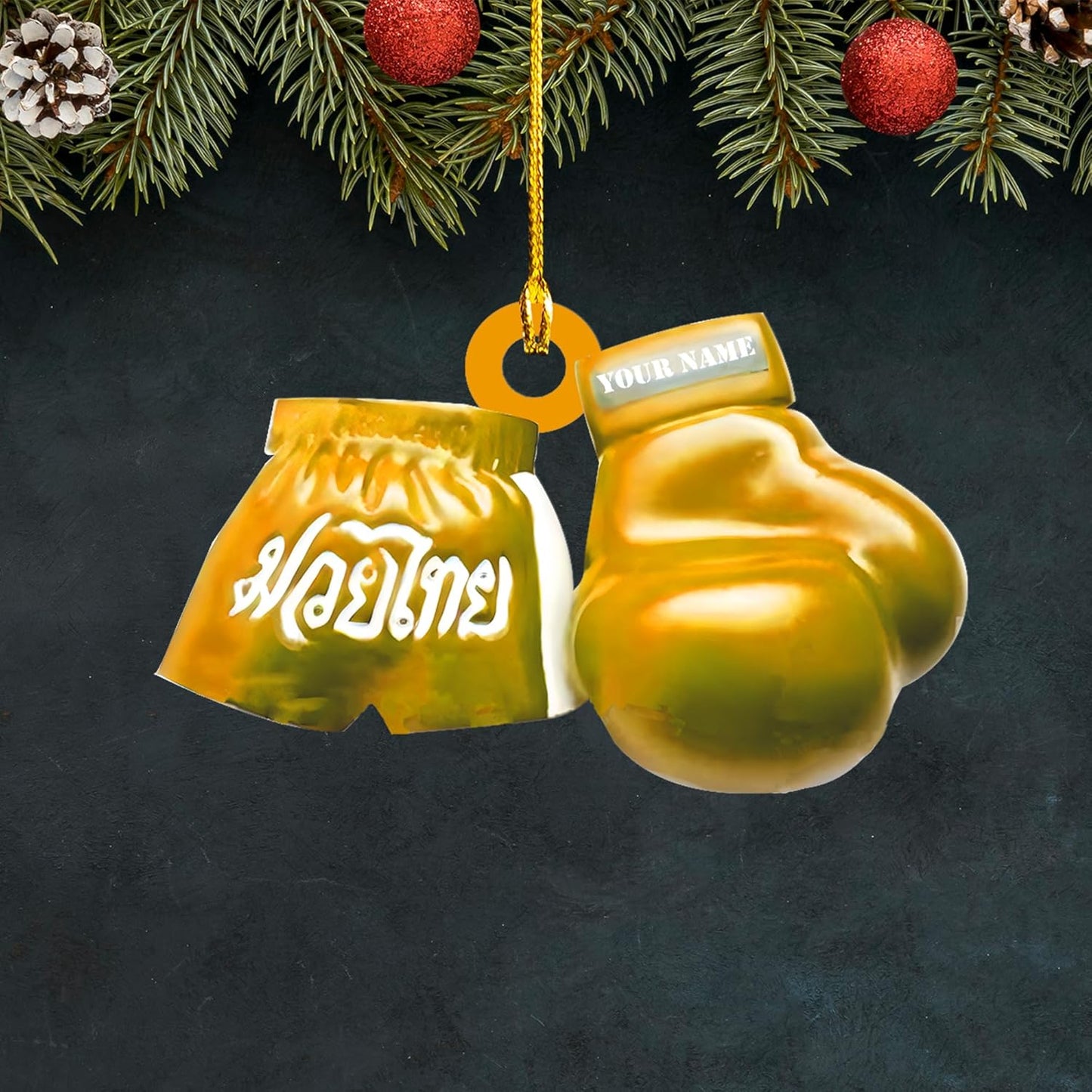 Personalized Muay Thai Christmas Ornament 2024, Custom Muay Thai Lover Xmas Ornament With Name ON0668