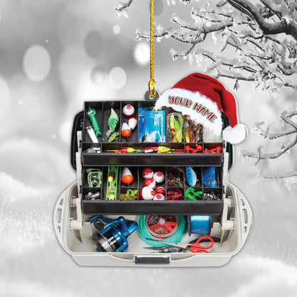 Personalized Fishing Tackle Box Christmas Ornament 2024, Custom Name Fishing Lover Fisherman Ornament ON0850