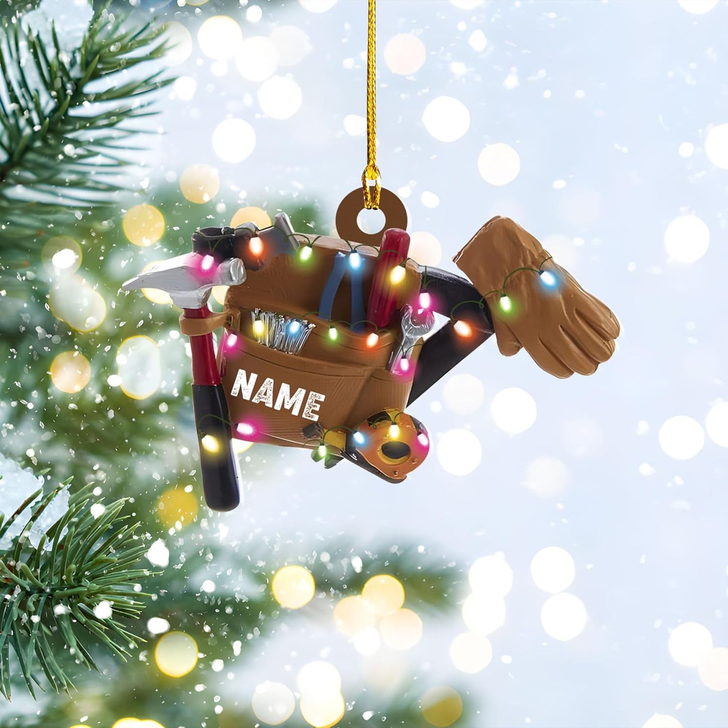 Personalized Mechanic Tool Christmas Ornament, Custom Name Mechanic Worker Lover Ornament ON0651