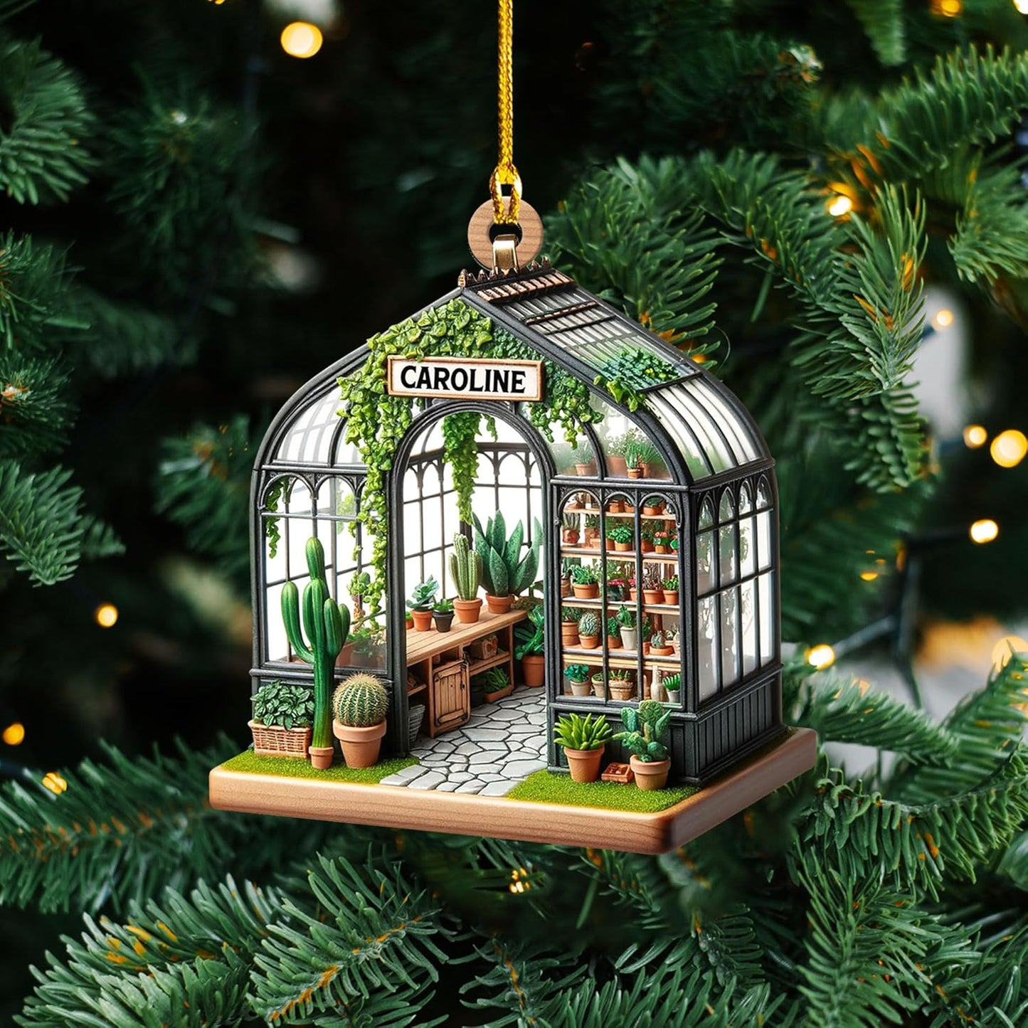 Personalized Garden House Christmas Ornament, Custom Name Gardener Garden Lover Ornament ON0686