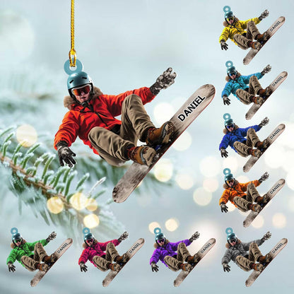 Personalized Skiing Player Christmas Ornament 2024, Custom Name Snow Skiing Player Ornament ON0649