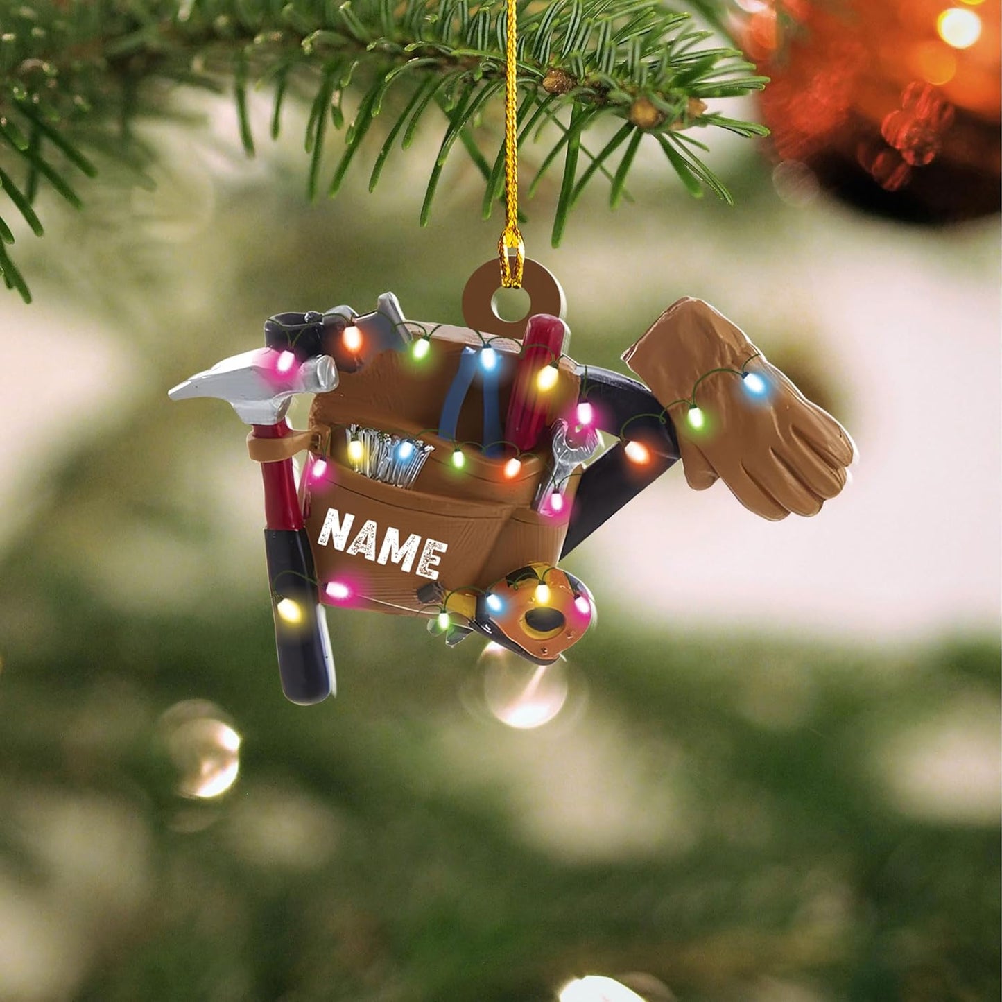 Personalized Mechanic Tool Christmas Ornament, Custom Name Mechanic Worker Lover Ornament ON0651