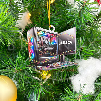 Personalized PC Computer Christmas Ornament, Custom Name Gaming Gamer Christmas Ornament ON0670