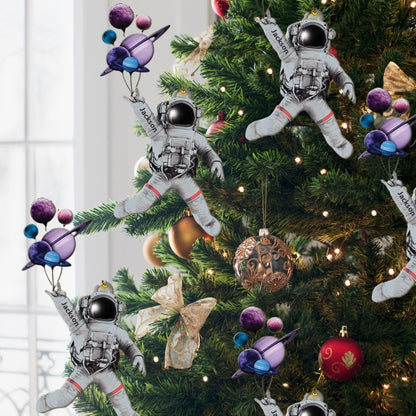 Personalized Astronaut Kids Christmas Ornament, Custom Name Astronaut Xmas Ornament ON0679