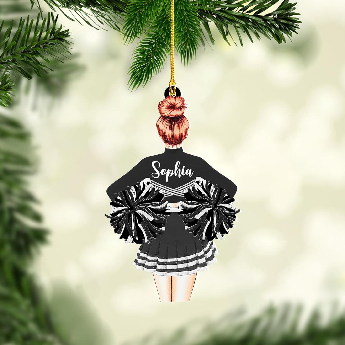 Personalized Cheerleader Girl Christmas Ornament 2024, Custom Name Cheerleader Lover Ornament ON0603