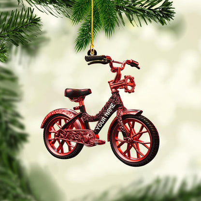 Personalized Bike Colorful Christmas Ornaments 2024, Custom Cycling Biking Bicycle Ornament With Name ON0616