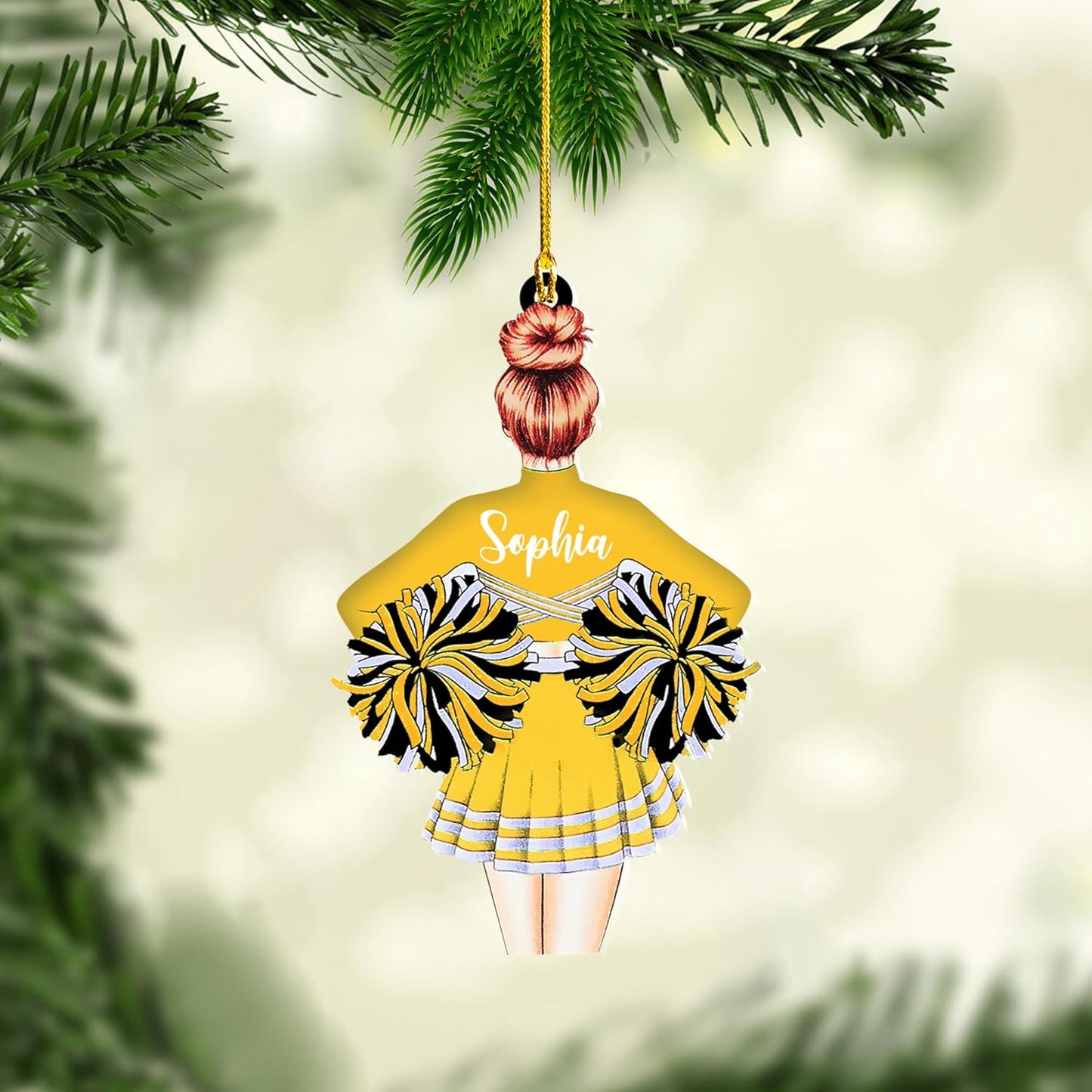 Personalized Cheerleader Girl Christmas Ornament 2024, Custom Name Cheerleader Lover Ornament ON0603