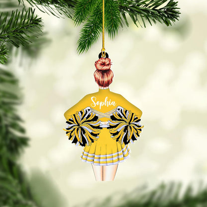 Personalized Cheerleader Girl Christmas Ornament 2024, Custom Name Cheerleader Lover Ornament ON0603