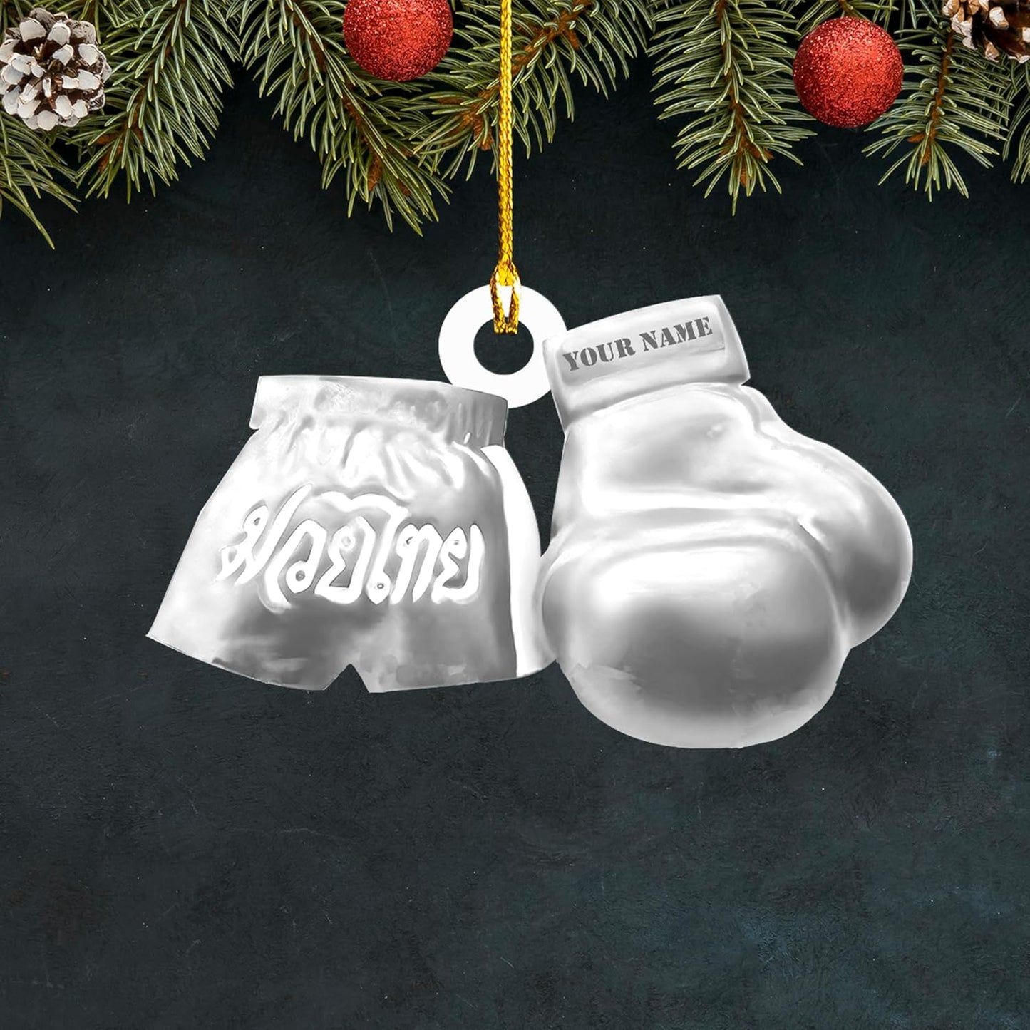 Personalized Muay Thai Christmas Ornament 2024, Custom Muay Thai Lover Xmas Ornament With Name ON0668