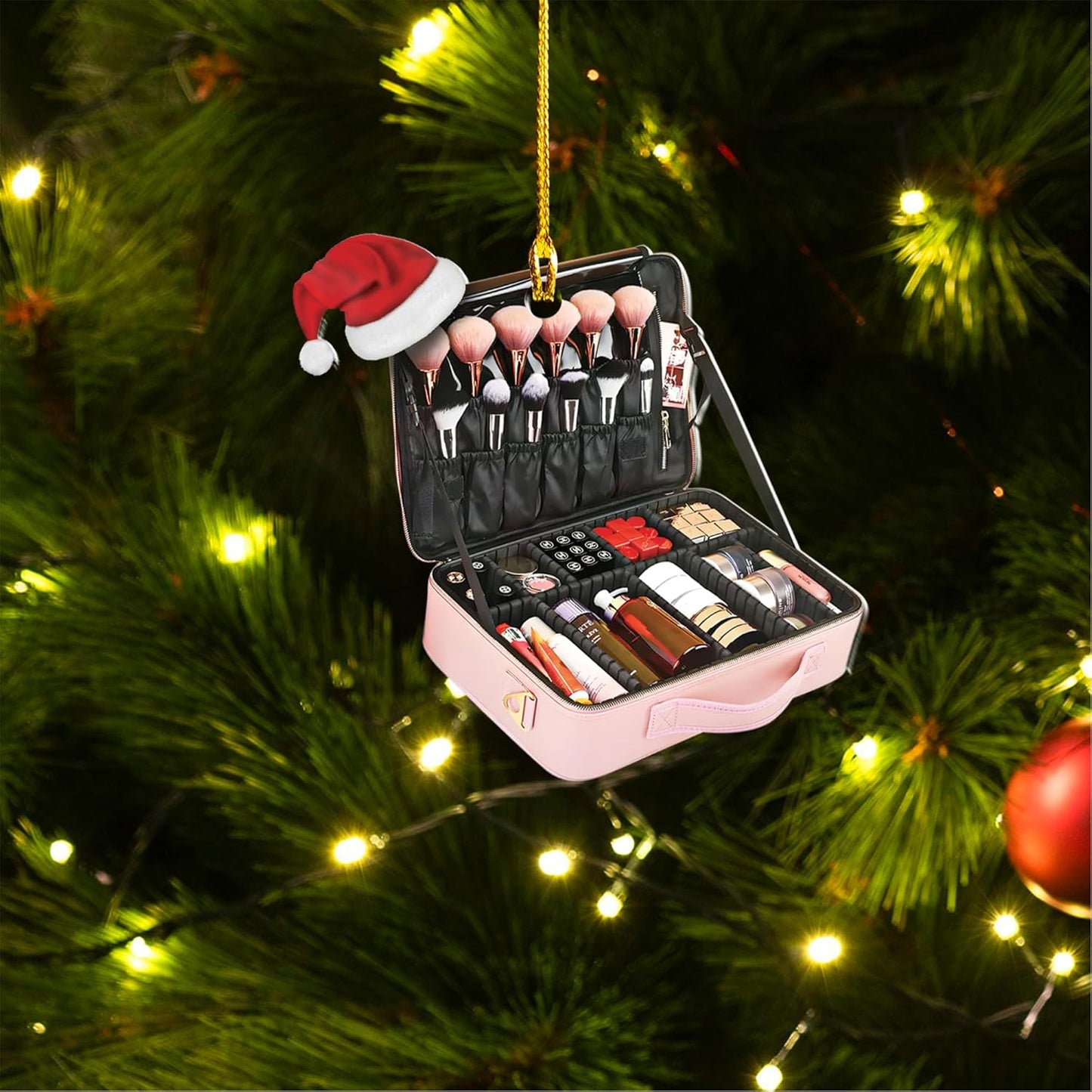 Personalized Makeup Tools Christmas Ornament 2024, Custom Makeup Box Christmas Ornament ON0618