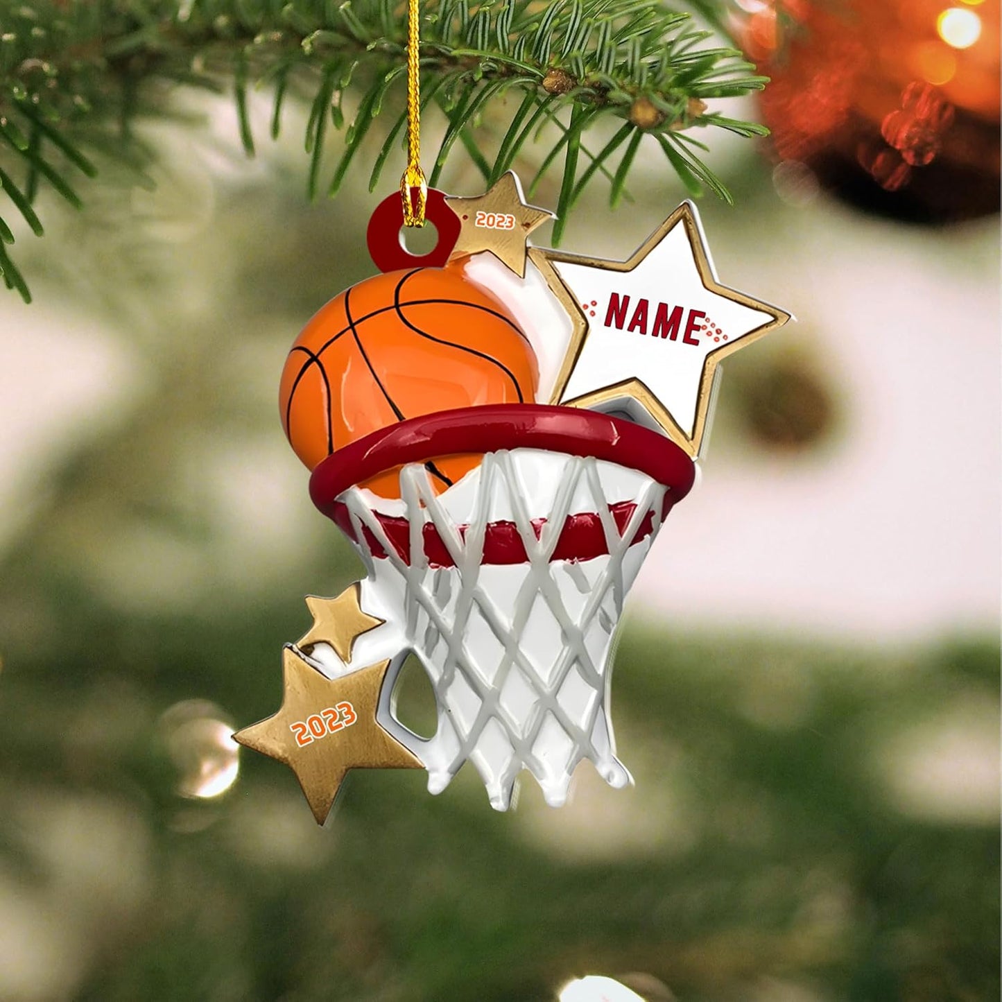 Personalized Basketball Christmas Ornament 2024, Custom Name Basketball Player Ornament ON0675