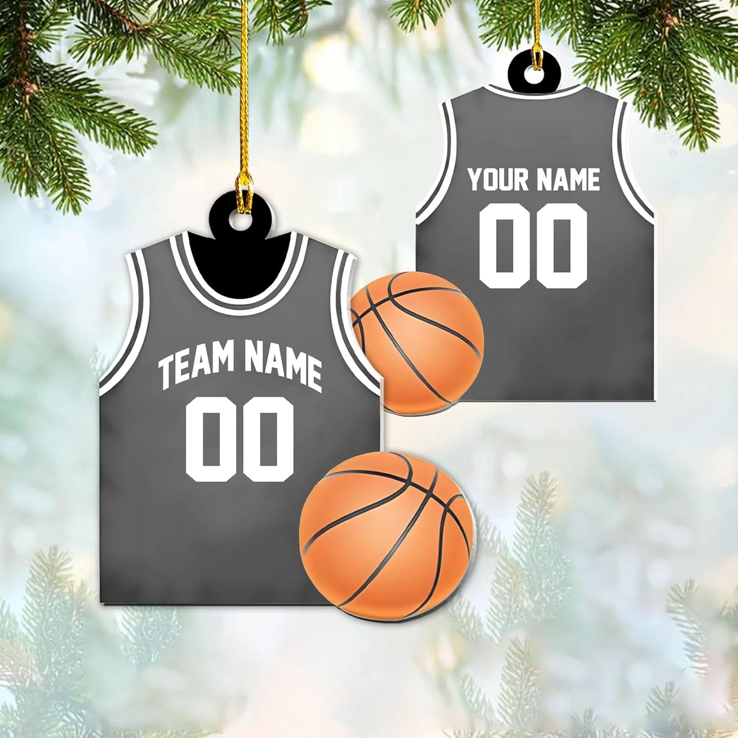 Personalized Basketball Jersey Ornament 2024, Custom Basketball Player Ornament ON0833