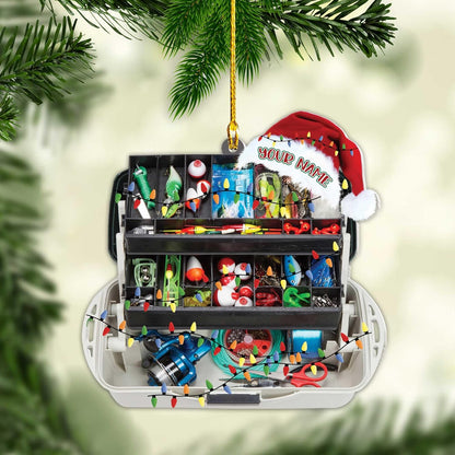 Personalized Fishing Tackle Box Christmas Ornament 2024, Custom Name Fishing Lover Fisherman Ornament ON0850