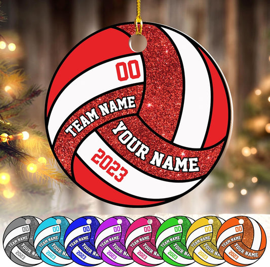 Personalized Volleyball Ball Christmas Ornament 2024, Custom Name Volleyball Players Ornament, Custom Beach Volleyball Ornament ON0839