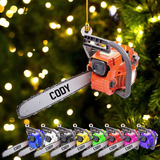 Personalized Chainsaw Arborist Christmas Ornament 2024, Custom Name Chainsaw Ornament For Aborist ON0685