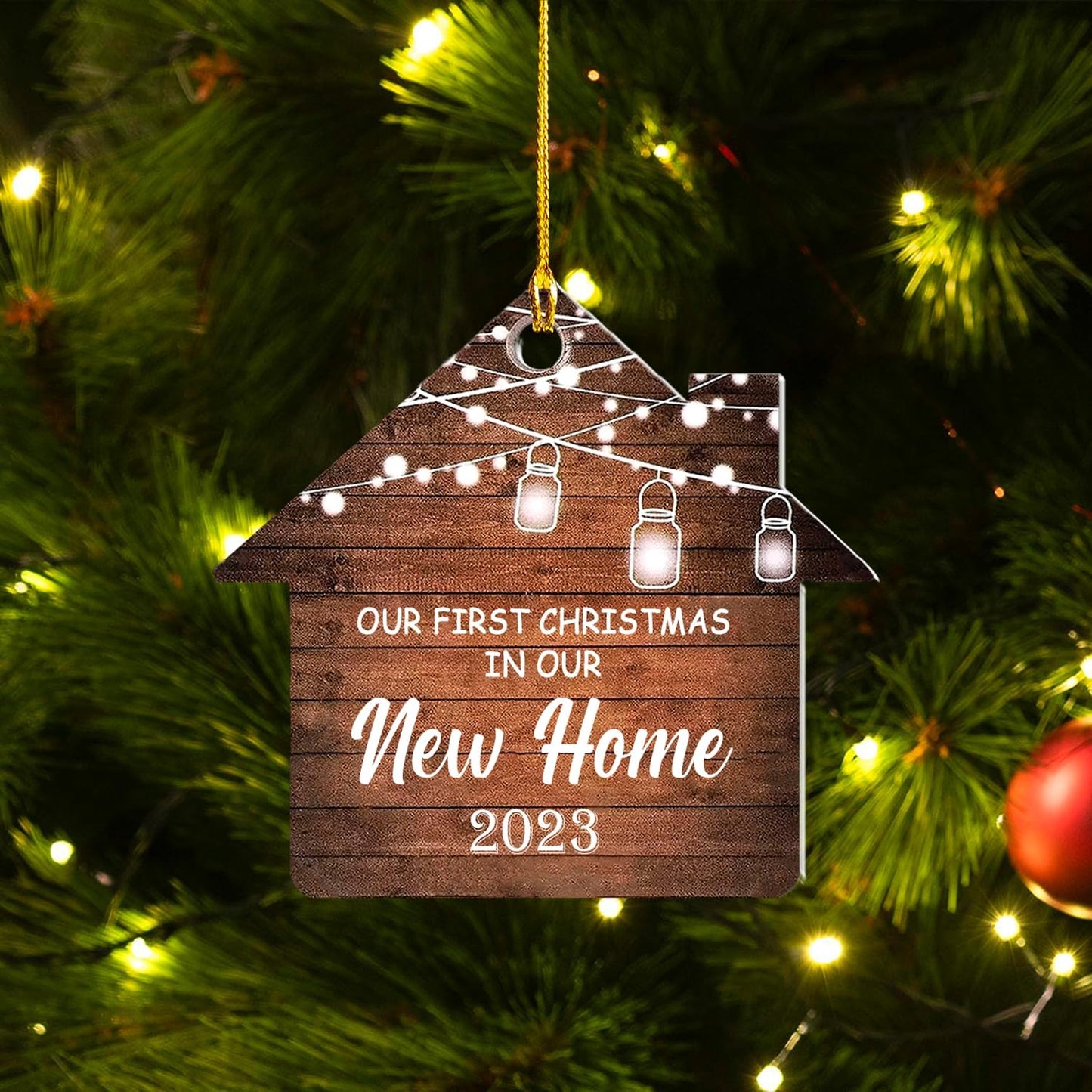 Personalized Our First Christmas In Our New Home Wood Ornament 2024, Custom New Home Ornament ON0853