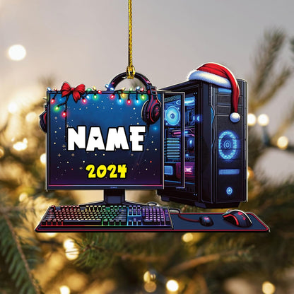 Personalized PC Computer Christmas Ornament 2024, Custom Name Game Player Ornament ON0677