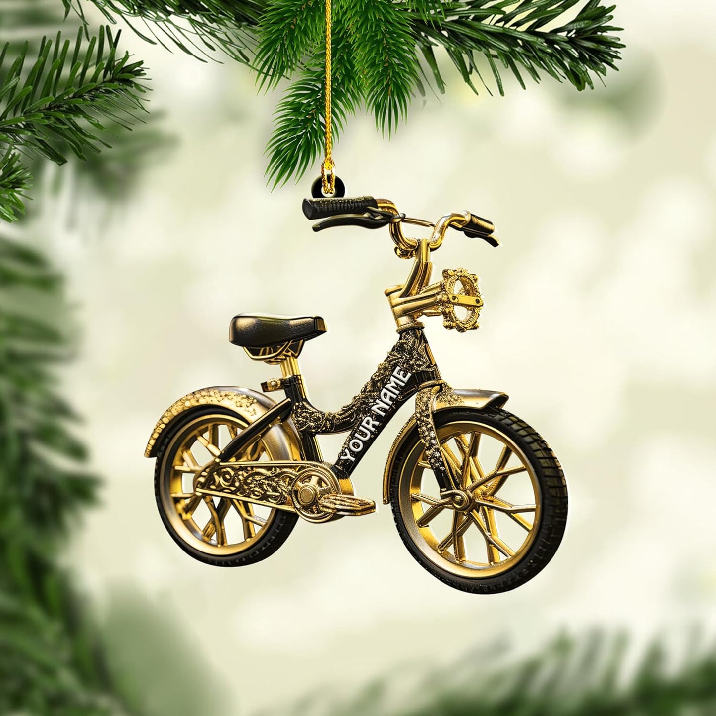 Personalized Bike Colorful Christmas Ornaments 2024, Custom Cycling Biking Bicycle Ornament With Name ON0616