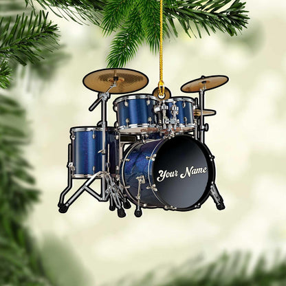 Personalized Drum Set Christmas Ornament 2024, Custom Drummer Playing Ornament ON0614